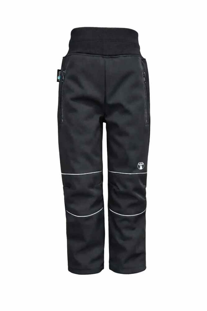 Softshellové nohavice - čierno-reflexné s kapsami na zip/ 30.000mm, 15.000g/m