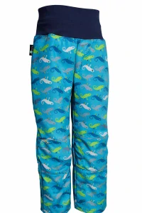 Dětské softshellové kalhoty - chameleoni - tyrkys